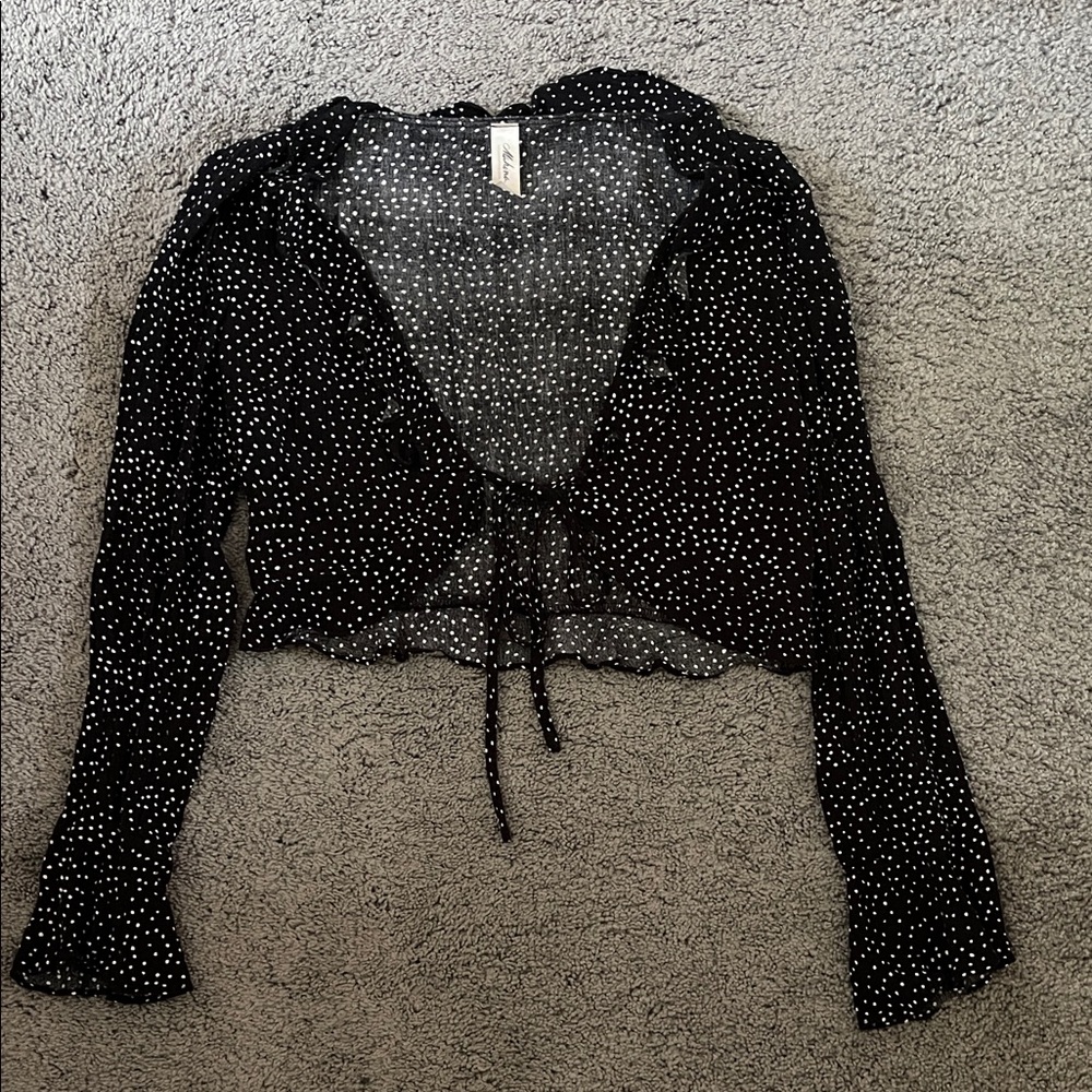 Mahina Black and White Polka Dot Blouse